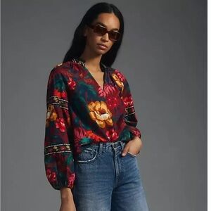 Farm Rio Anthropologie Poplin Blouse - XS